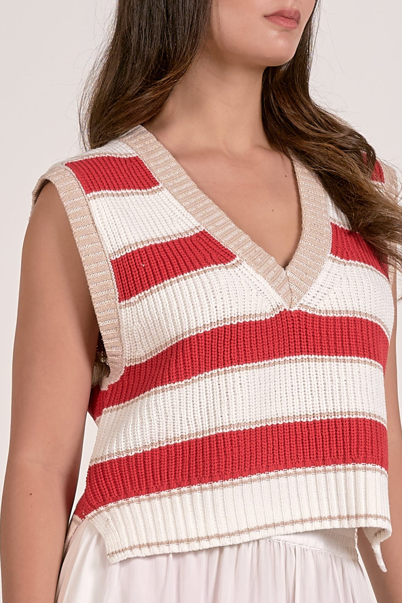 Elan Top Slate Sleeveless Sweater