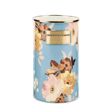 blue floral pattern utensil holder