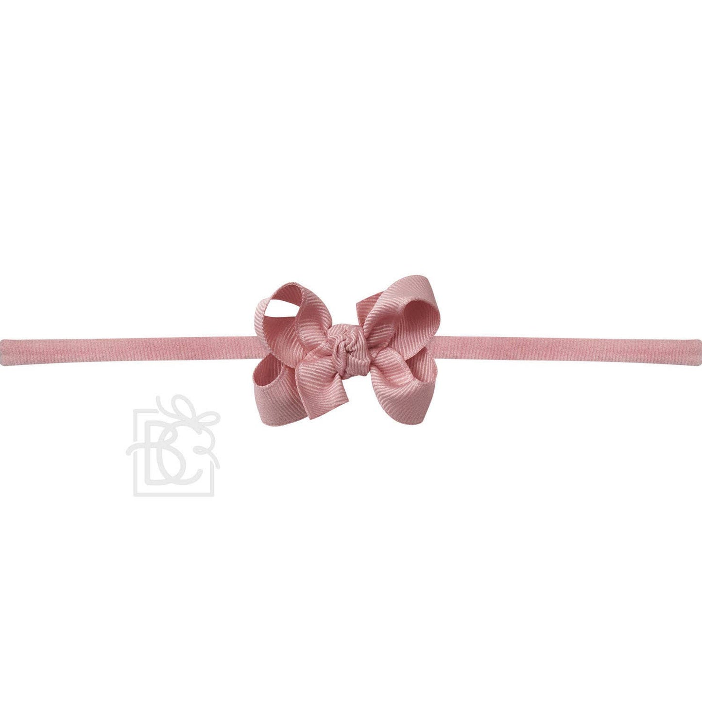 Hair Bow 1/4" NYLON PANTYHOSE HEADBAND W/ SIGNATURE GROSGRAIN