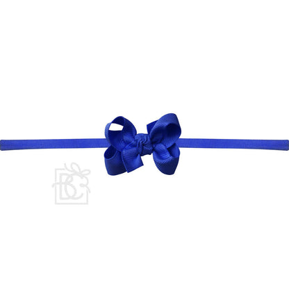 Hair Bow 1/4" NYLON PANTYHOSE HEADBAND W/ SIGNATURE GROSGRAIN