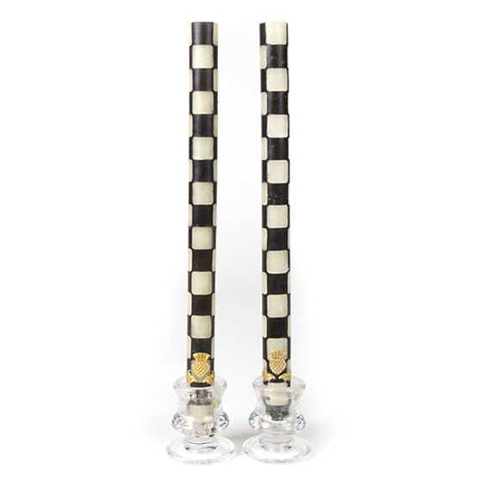 Mackenzie Childs DINNER CANDLES CHECK  SET OF 2 (Various Styles)