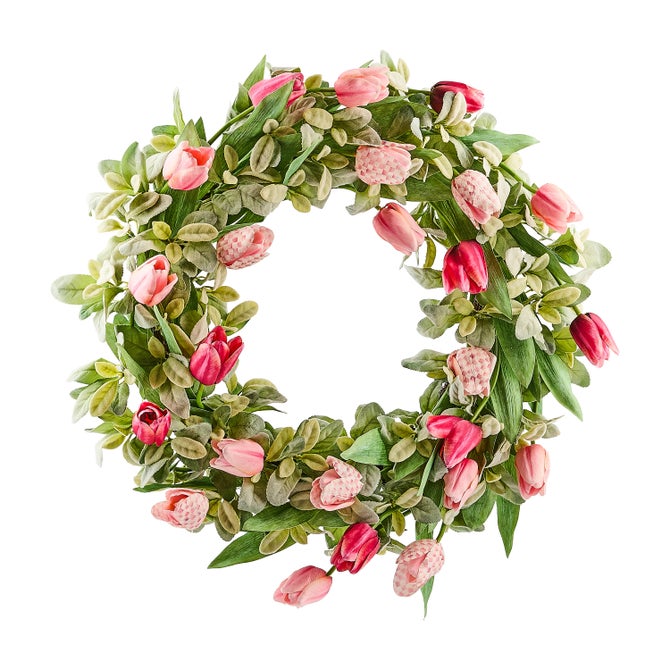 pink tulip wreath 