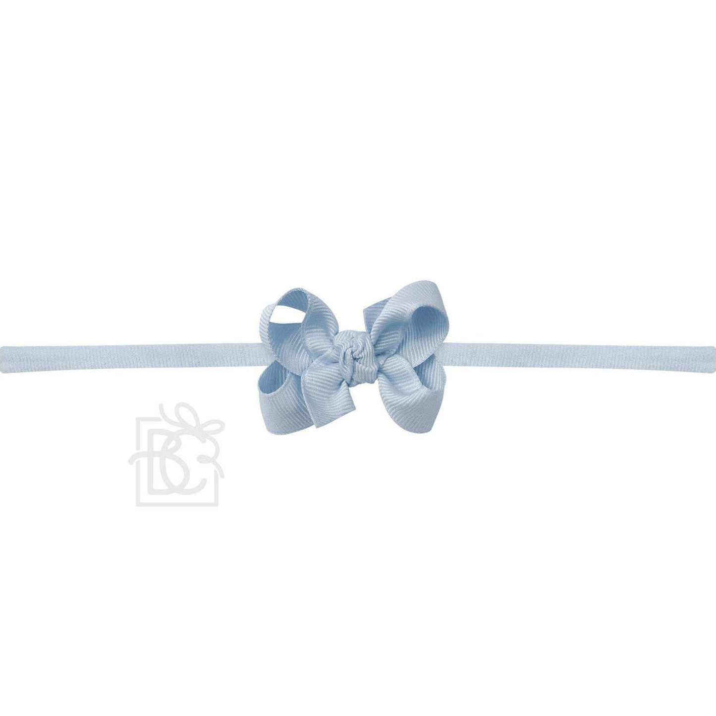 Hair Bow 1/4" NYLON PANTYHOSE HEADBAND W/ SIGNATURE GROSGRAIN