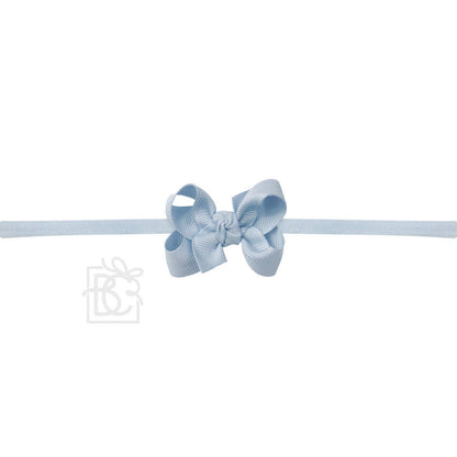 Hair Bow 1/4" NYLON PANTYHOSE HEADBAND W/ SIGNATURE GROSGRAIN