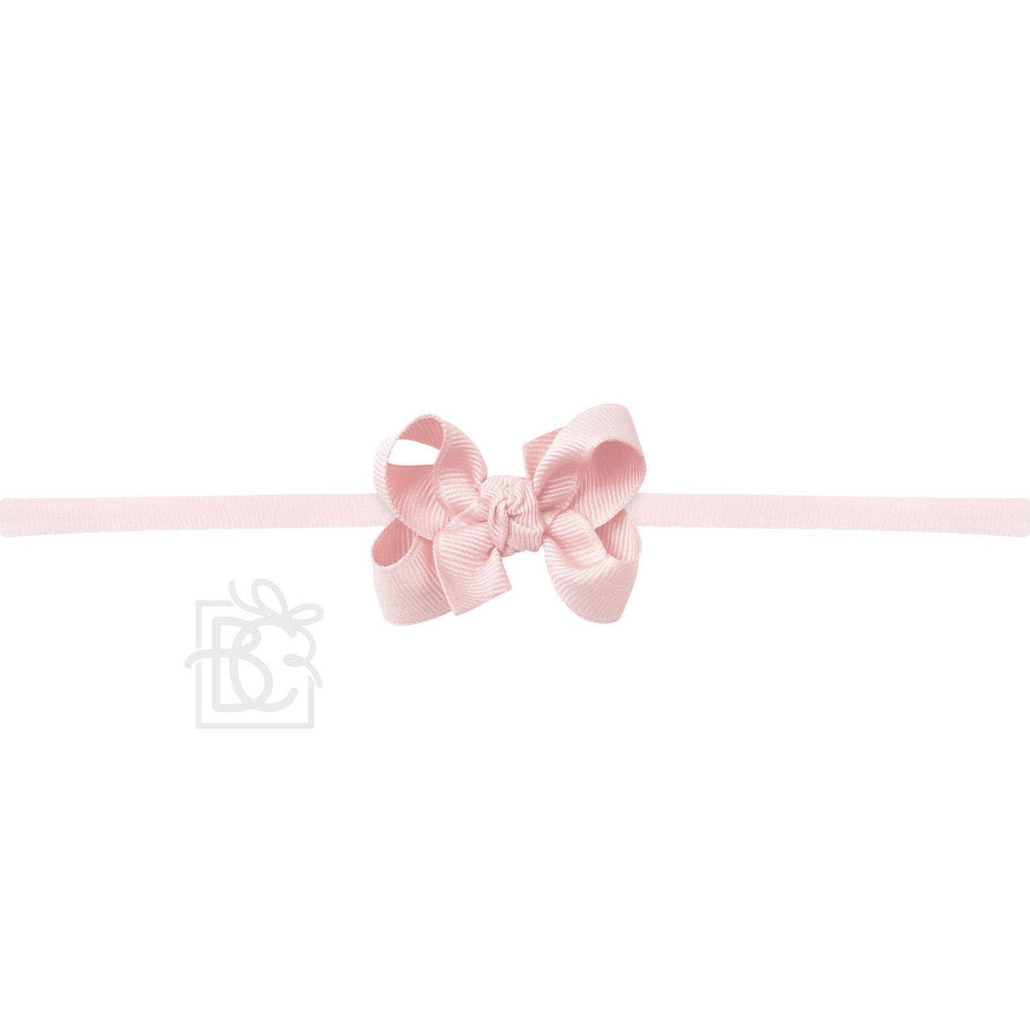 Hair Bow 1/4" NYLON PANTYHOSE HEADBAND W/ SIGNATURE GROSGRAIN