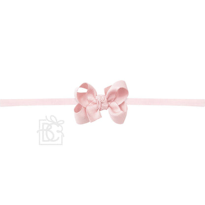 Hair Bow 1/4" NYLON PANTYHOSE HEADBAND W/ SIGNATURE GROSGRAIN