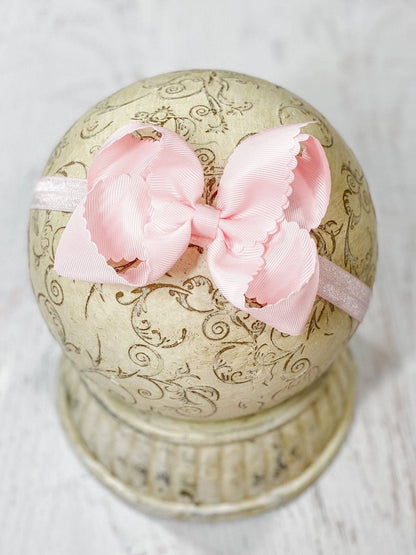 Bow Classic Scalloped - Headband - 4.5"