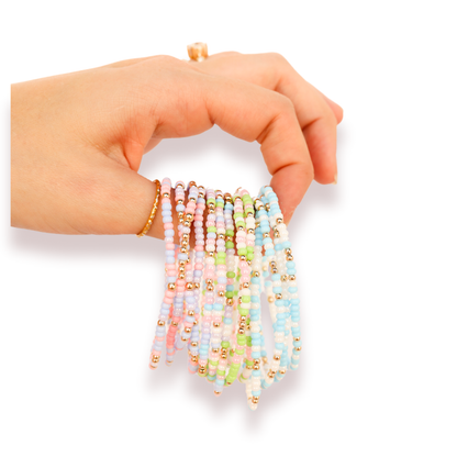 Pastel Pink, Periwinkle & Lilac Sprinkle Bracelet