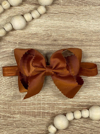 Bow Classic Scalloped - Headband - 4.5"