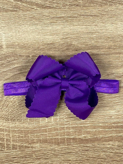 Bow Classic Scalloped - Headband - 4.5"