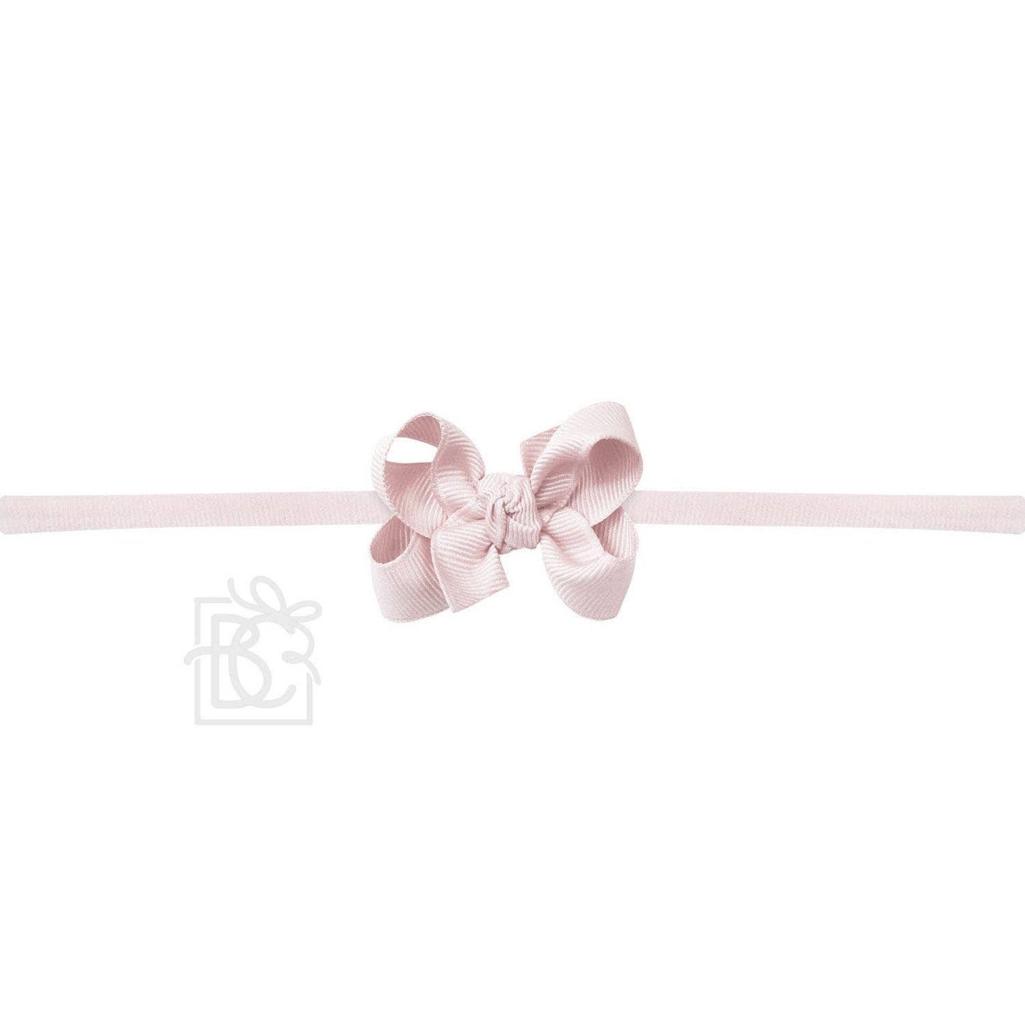 Hair Bow 1/4" NYLON PANTYHOSE HEADBAND W/ SIGNATURE GROSGRAIN