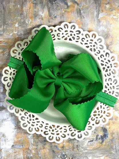 Headband Oversize Scalloped Bow - 5.5"