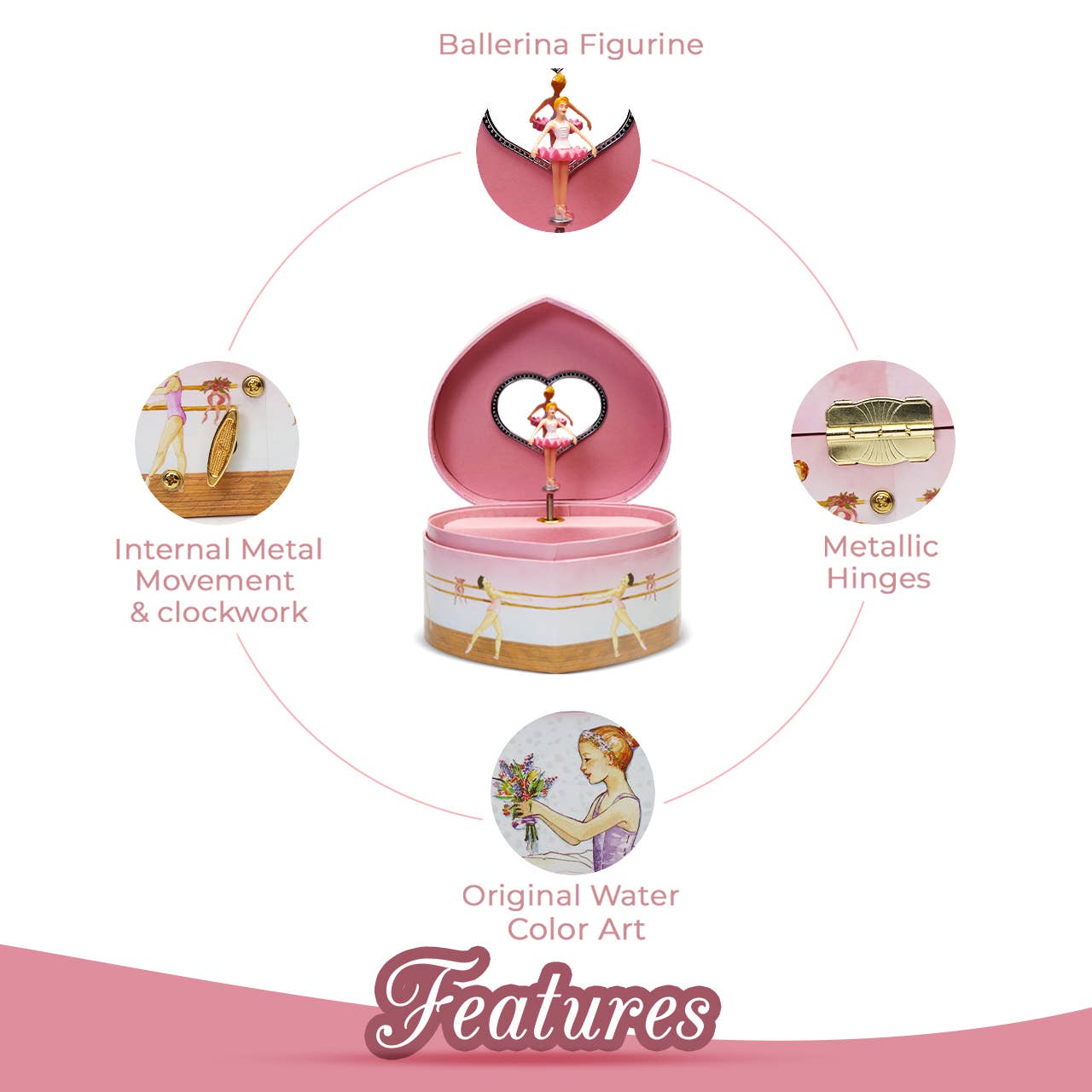 Jewelry Box Heart Ballerina Christmas 2025 Sterling Silver