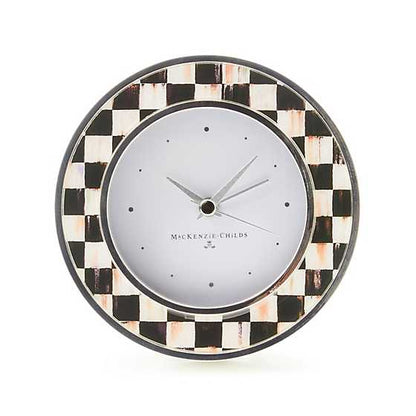 Clock Desk Round Silver Plated
