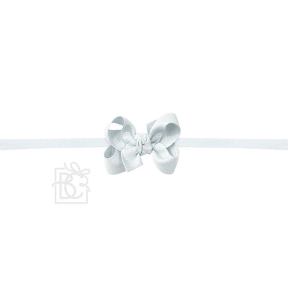 Hair Bow 1/4" NYLON PANTYHOSE HEADBAND W/ SIGNATURE GROSGRAIN