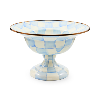 Mackenzie Childs Compote Sky Check Large Bowl