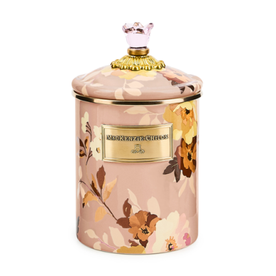 Mackenzie Childs Canister Wild Rose Mauve Medium