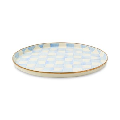 Mackenzie Childs Tray Sky Check Round