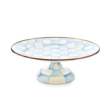 Mackenzie Childs Pedestal Platter Sky Check