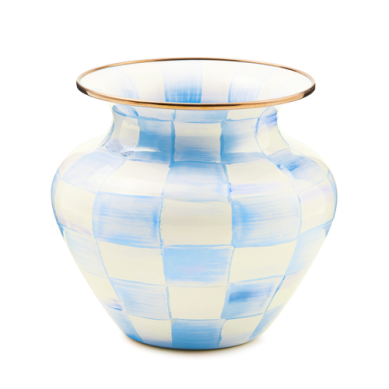 Mackenzie Childs Vase Sky Check Large