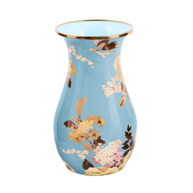 Mackenzie Childs Vase Wild Rose Slate Tall