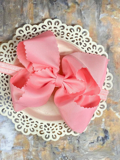 Headband Oversize Scalloped Bow - 5.5"