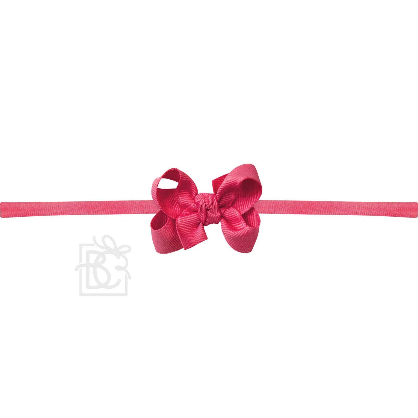 Hair Bow 1/4" NYLON PANTYHOSE HEADBAND W/ SIGNATURE GROSGRAIN