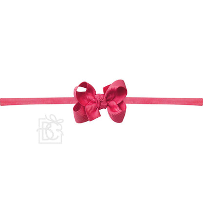 Hair Bow 1/4" NYLON PANTYHOSE HEADBAND W/ SIGNATURE GROSGRAIN