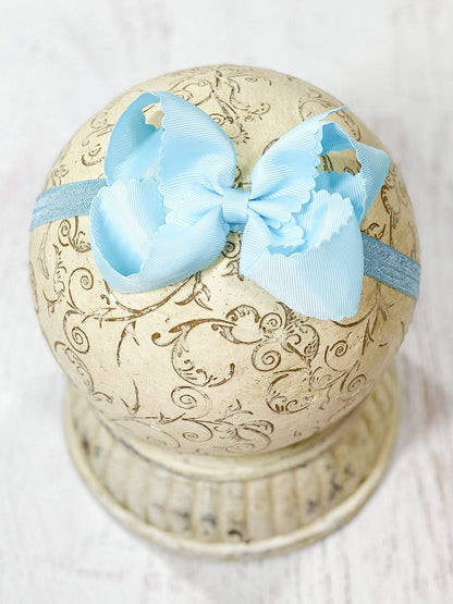 Bow Classic Scalloped - Headband - 4.5"