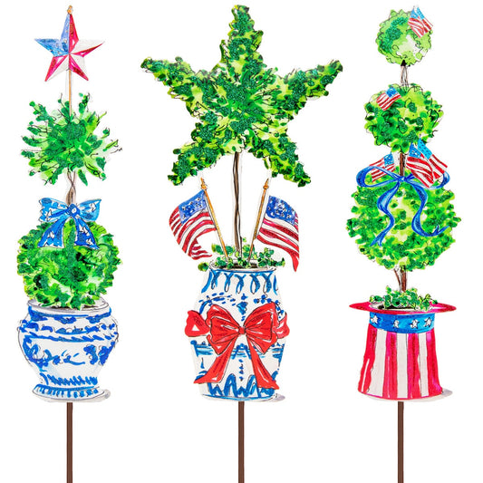 Round Top Stake Pots Boxwood Americana