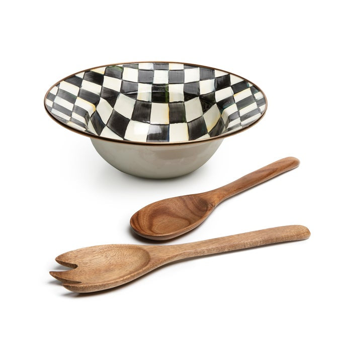 Mackenzie Childs Salad Serving Set Courtly Check