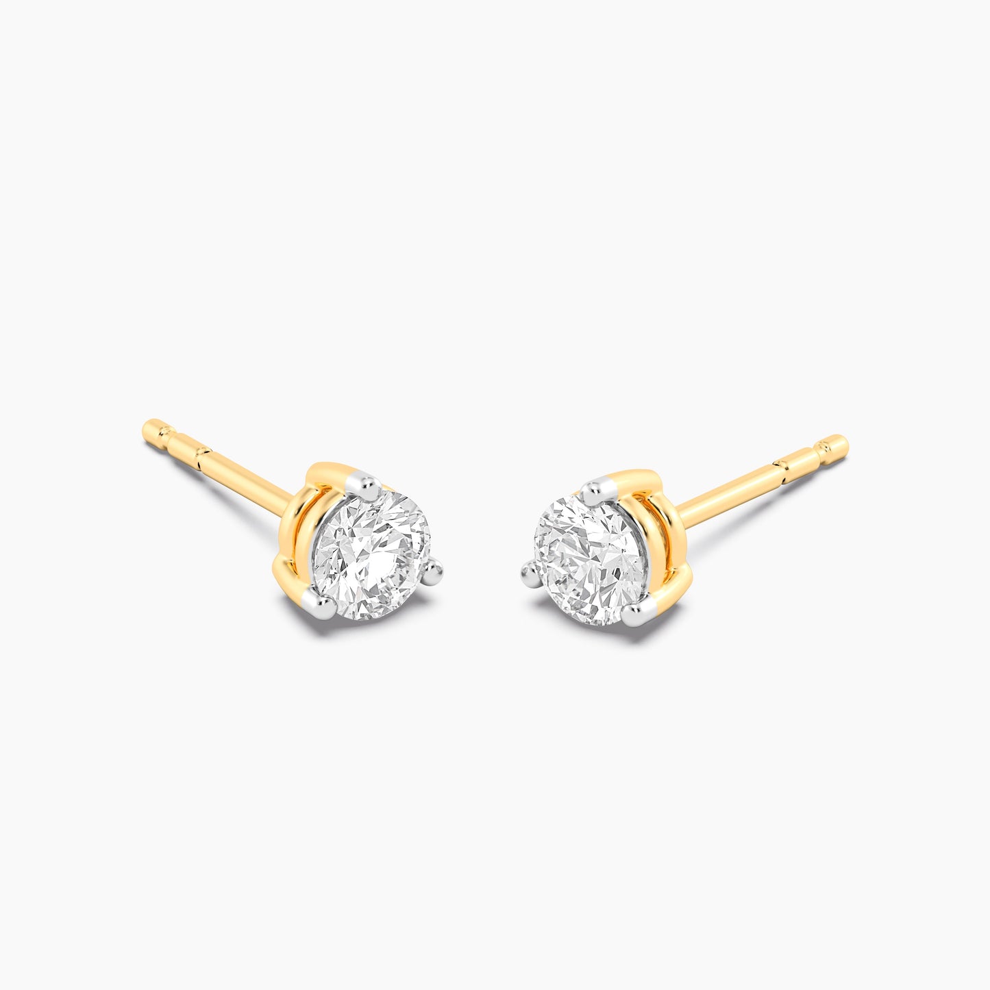 Earrings Three Prong Lab-Grown 0.50 Ct Stud Waterproof