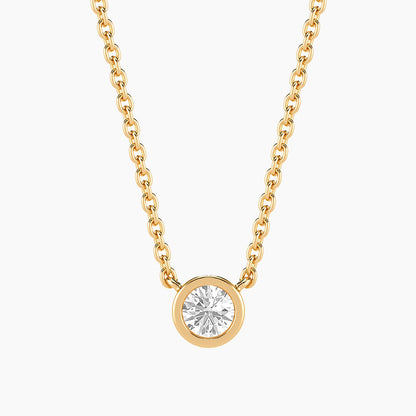 Necklace Signature Bezel Lab-Grown 0.20 Ct Pendant Waterproof