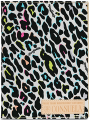 leopard consuela notebook cover, black and white leopard notebook cover 