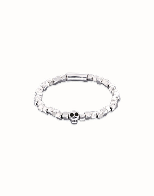 silver bracelet with skull 