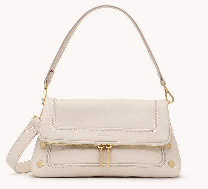 cream purse with brushed gold hardware crossbody purse 