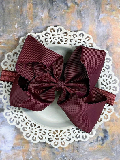 Headband Oversize Scalloped Bow - 5.5"