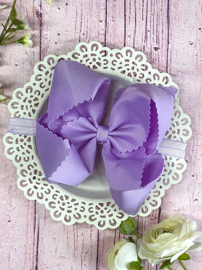 Headband Oversize Scalloped Bow - 5.5"