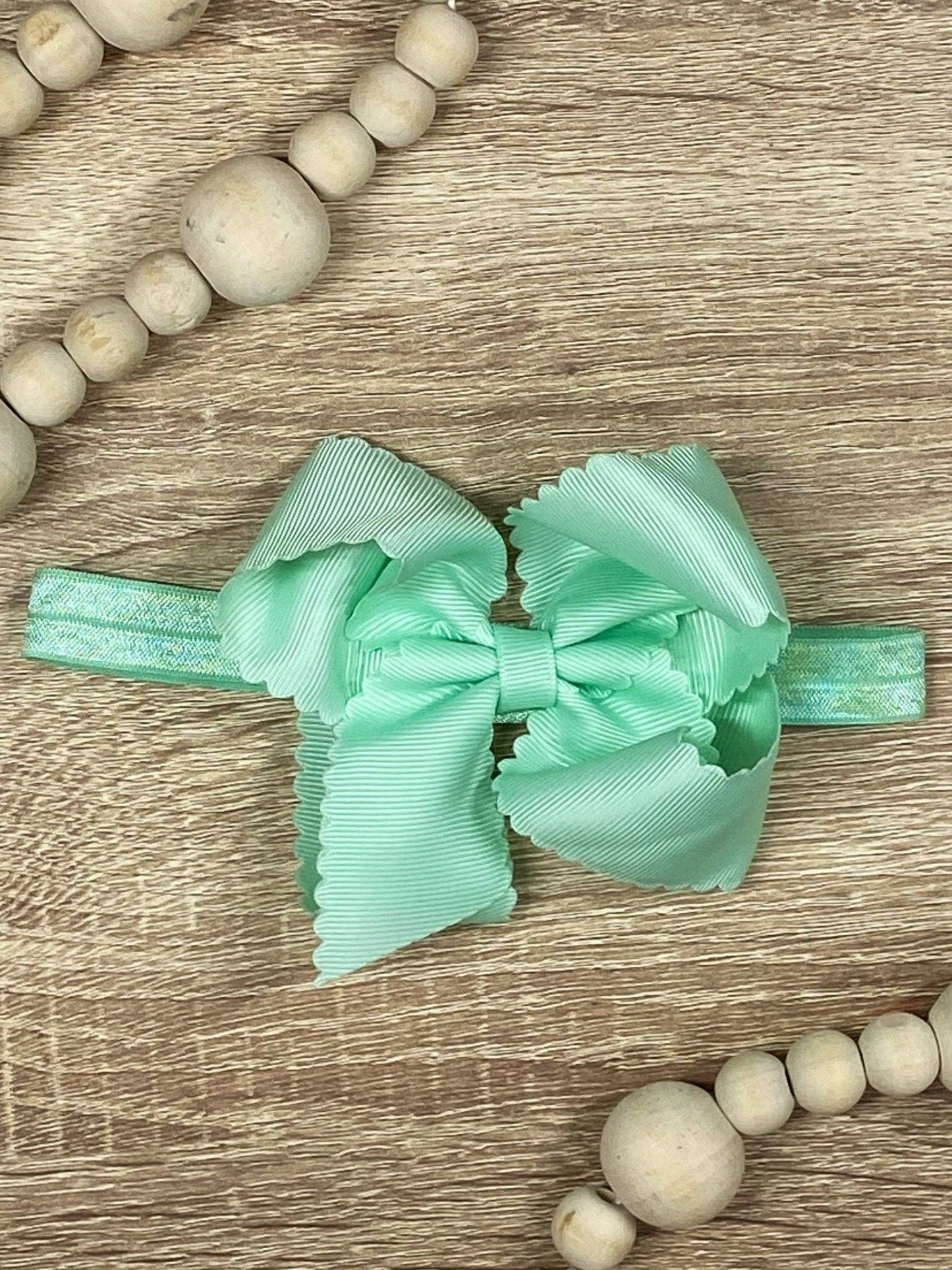 Bow Classic Scalloped - Headband - 4.5"