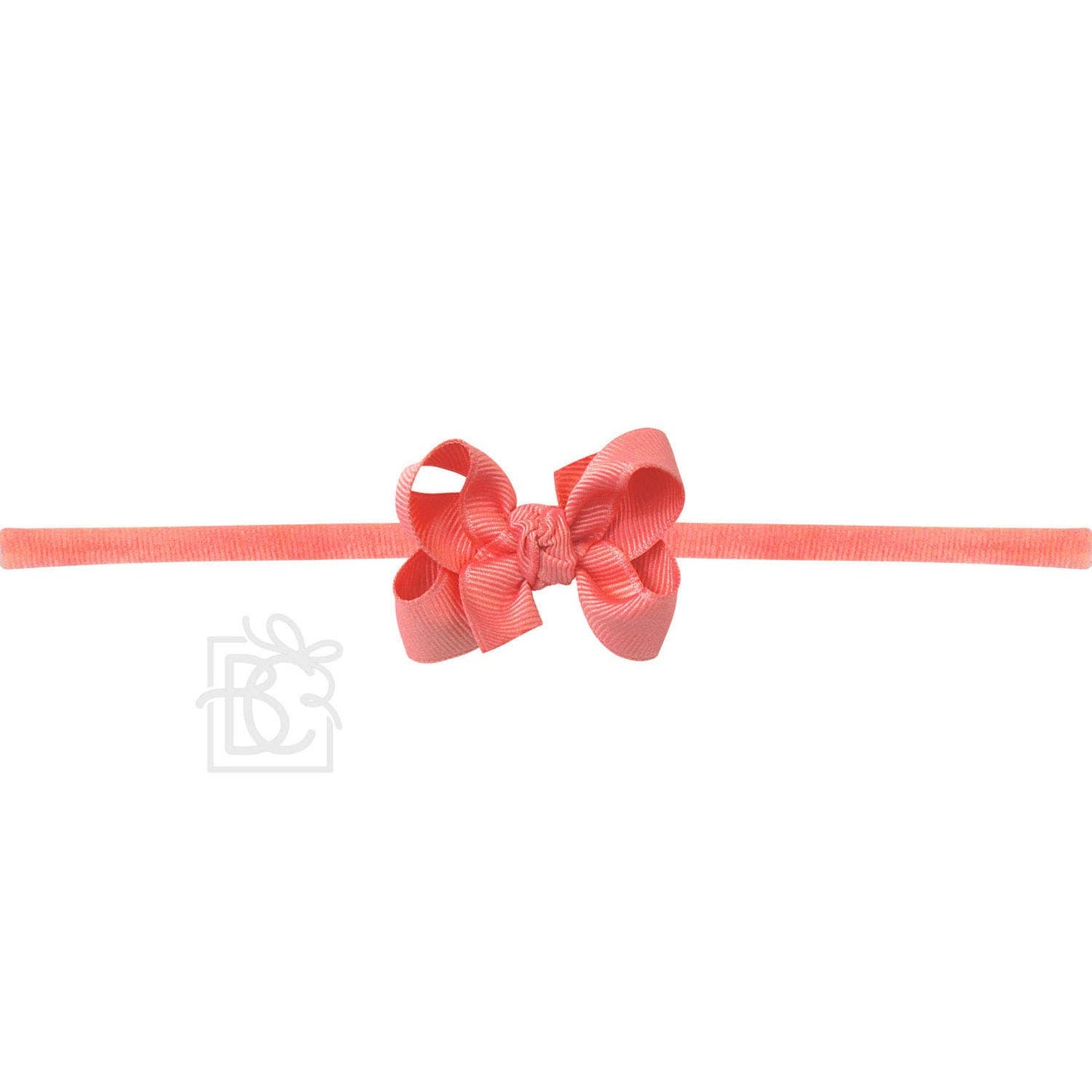 Hair Bow 1/4" NYLON PANTYHOSE HEADBAND W/ SIGNATURE GROSGRAIN