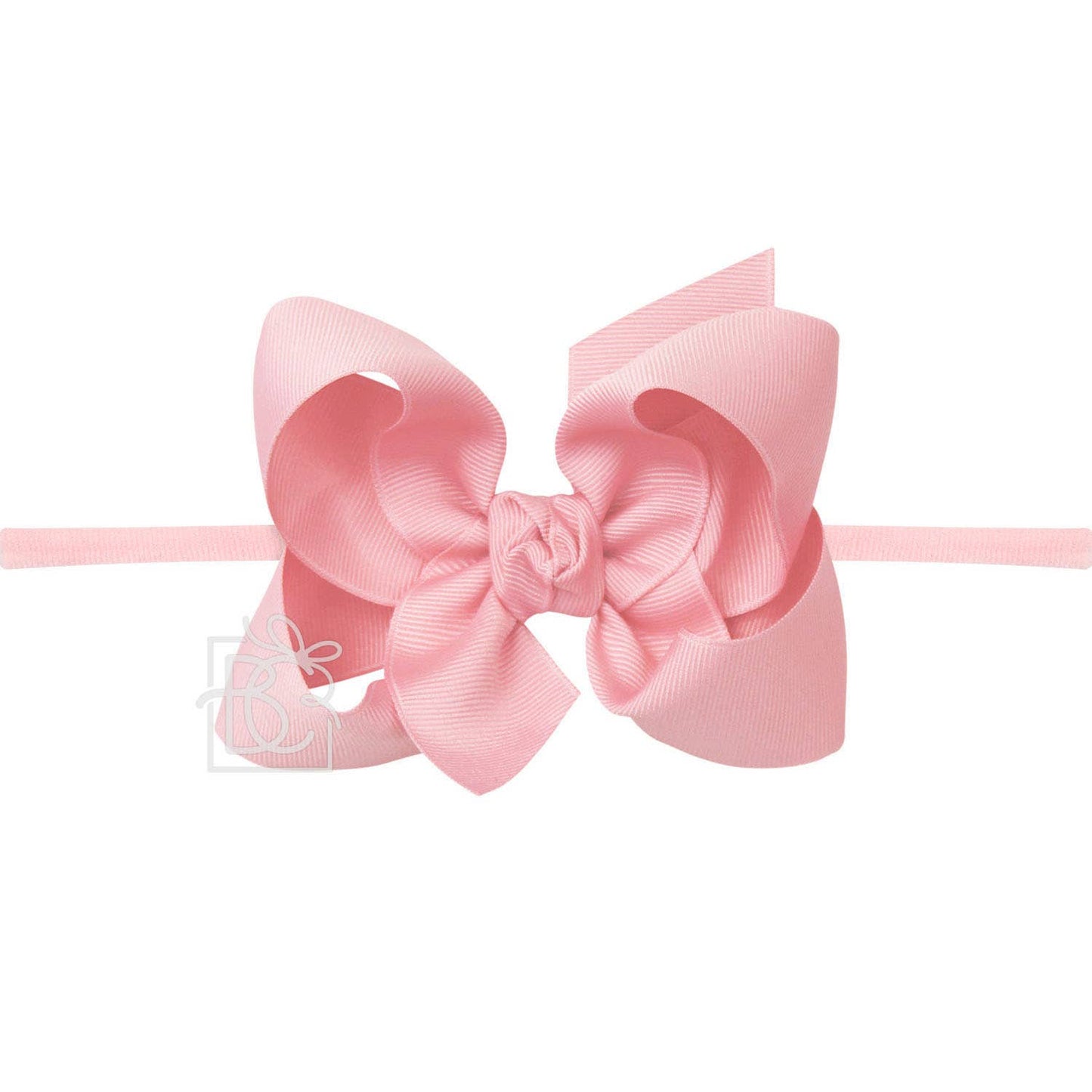 Hair Bow 1/4" NYLON PANTYHOSE HEADBAND W/ SIGNATURE GROSGRAIN