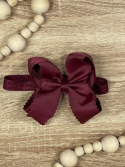 Bow Classic Scalloped - Headband - 4.5"