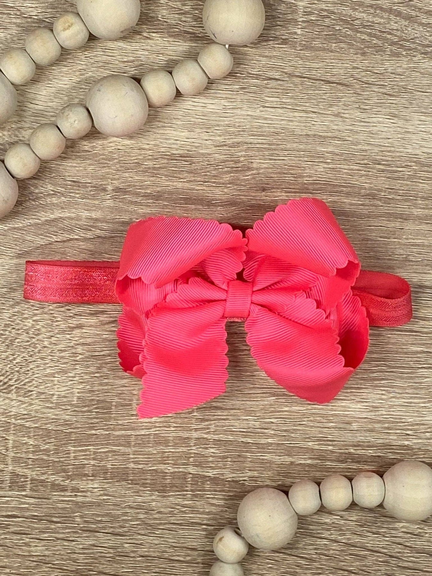 Bow Classic Scalloped - Headband - 4.5"