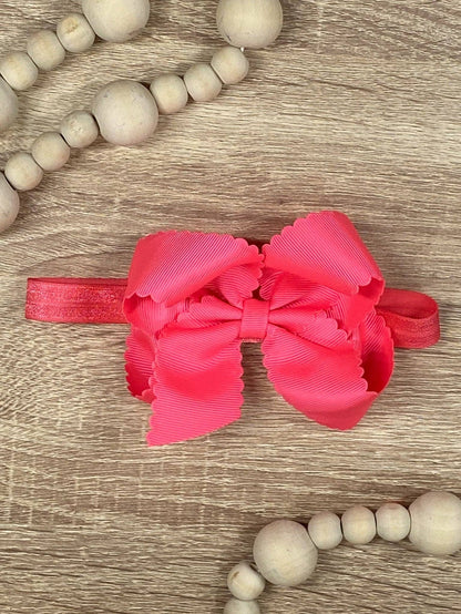 Bow Classic Scalloped - Headband - 4.5"