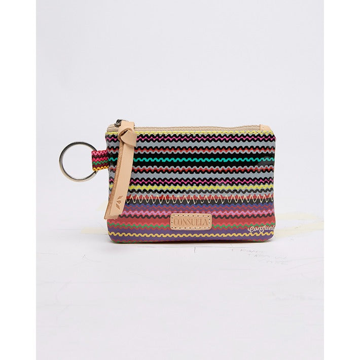multi colored stripe pouch 
