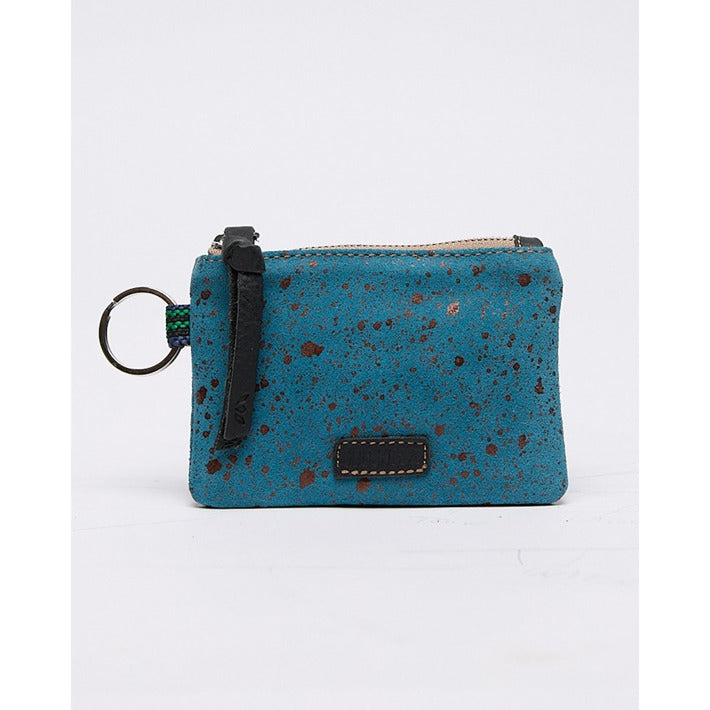 blue with brown fleck pouch 