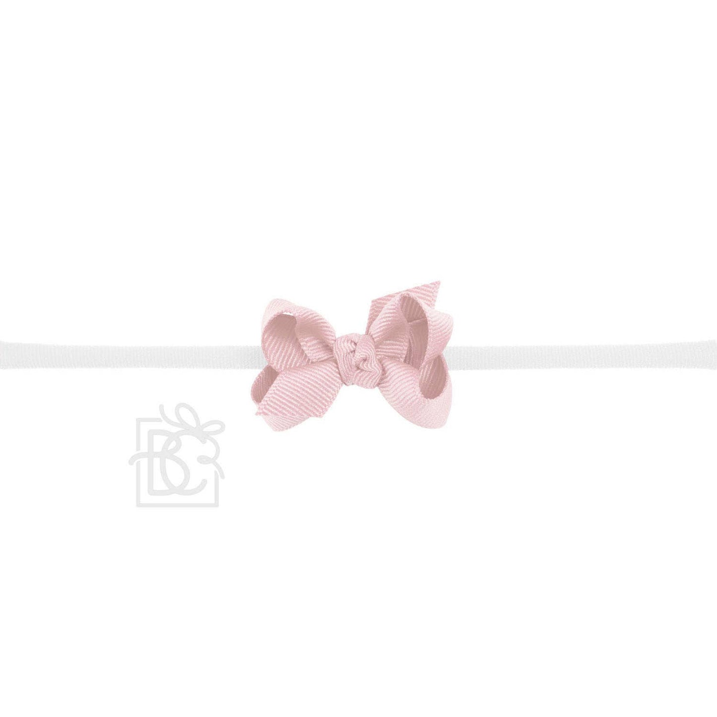 Hair Bow 1/4" NYLON PANTYHOSE HEADBAND W/ SIGNATURE GROSGRAIN