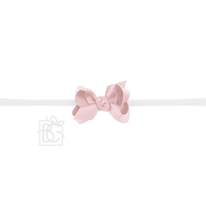 Hair Bow 1/4" NYLON PANTYHOSE HEADBAND W/ SIGNATURE GROSGRAIN