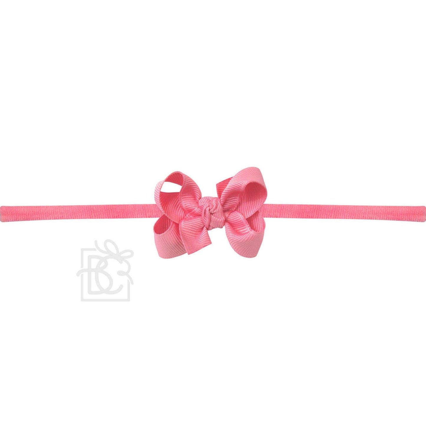 Hair Bow 1/4" NYLON PANTYHOSE HEADBAND W/ SIGNATURE GROSGRAIN