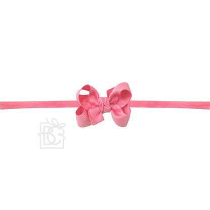 Hair Bow 1/4" NYLON PANTYHOSE HEADBAND W/ SIGNATURE GROSGRAIN